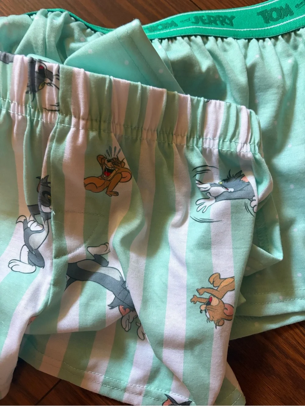 Tom and Jerry Mint Stripe Kids Pajama Shorts 2 pack unisex
